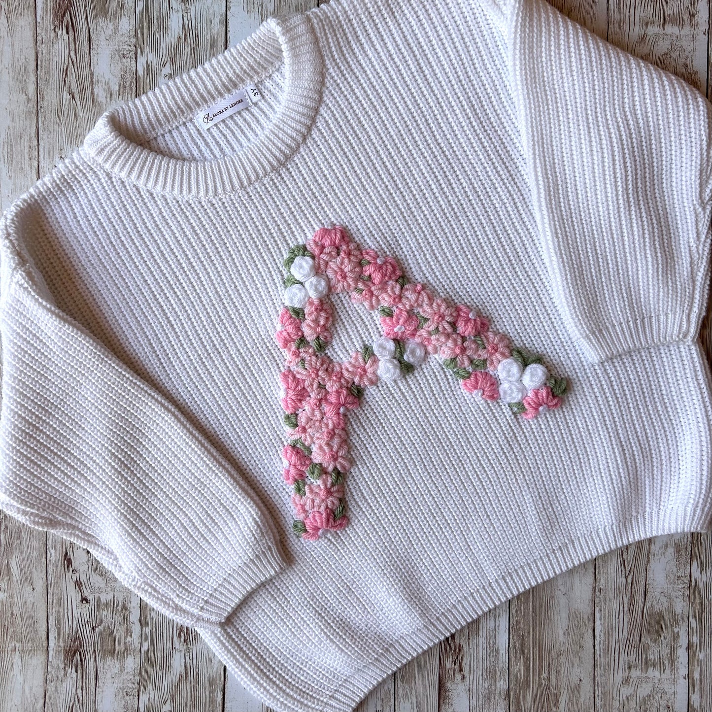 Chunky Floral Letter Custom Knit Jumper