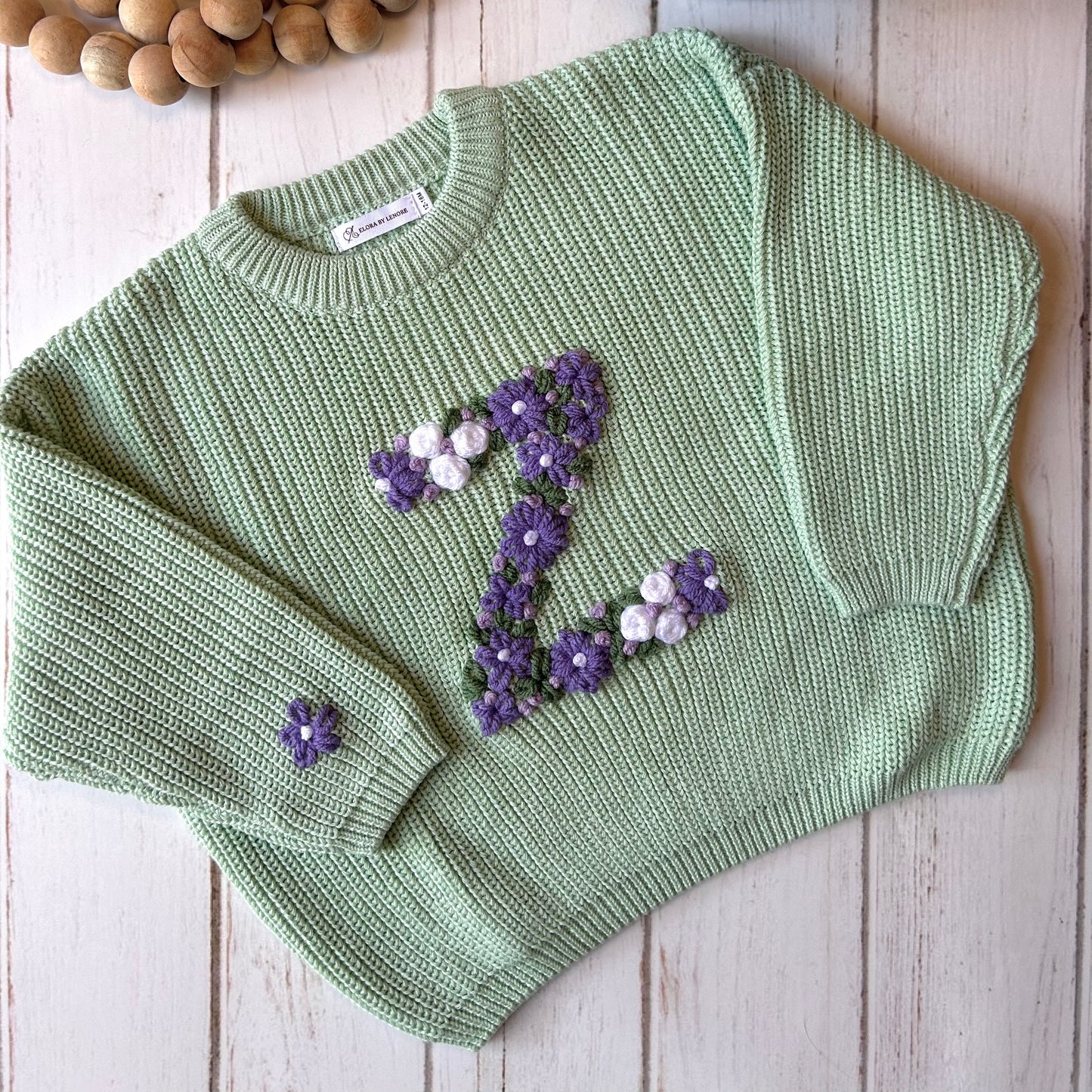 Chunky Floral Letter Custom Knit Jumper