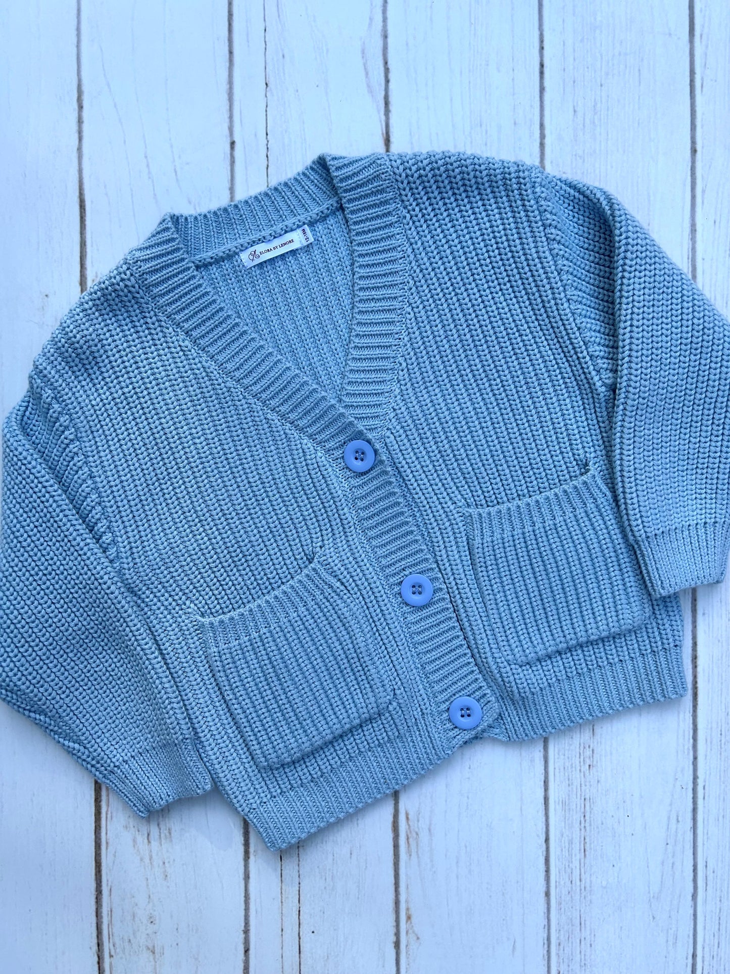 Sky Blue Chunky Knit Cardigan