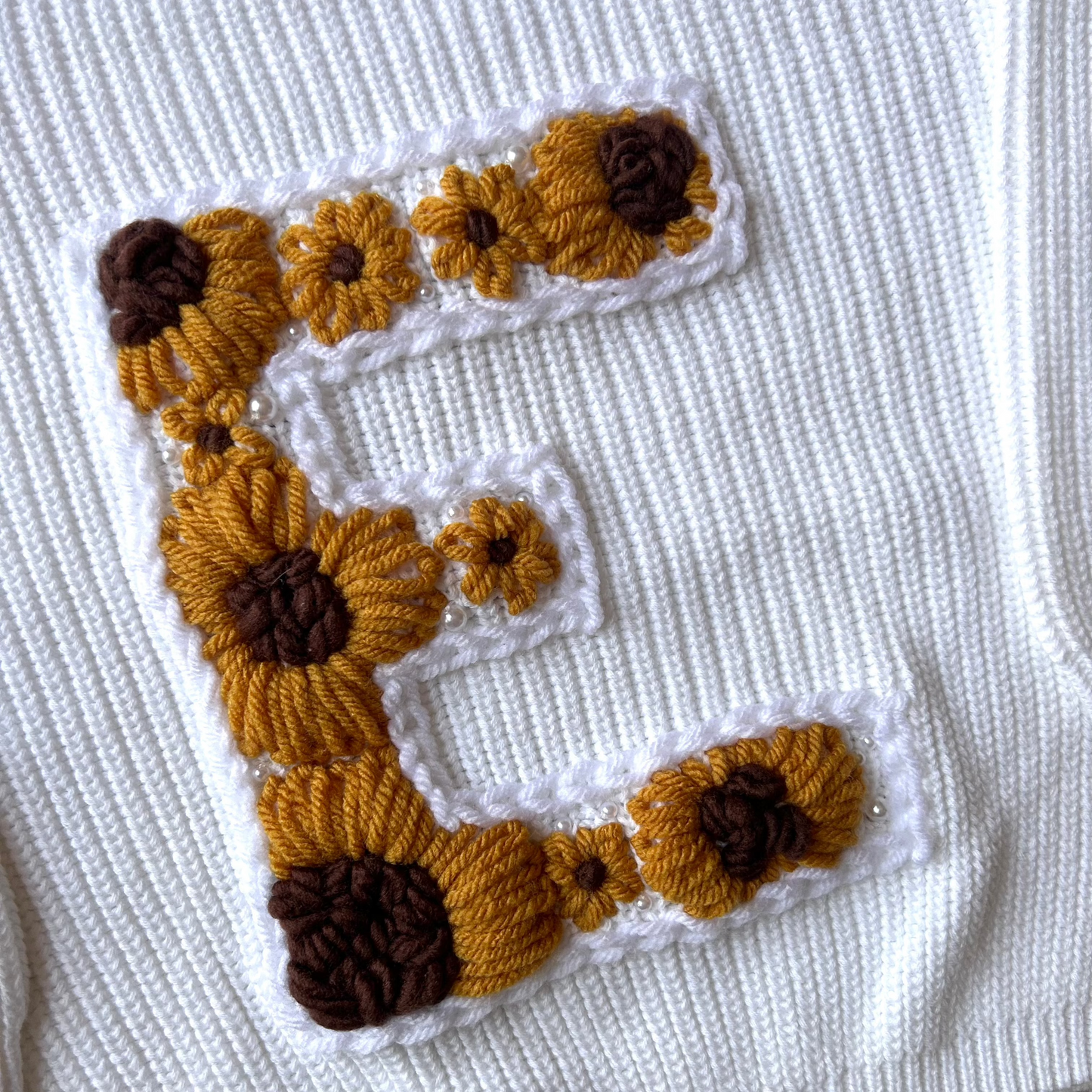 Chunky Floral Letter Custom Knit Jumper